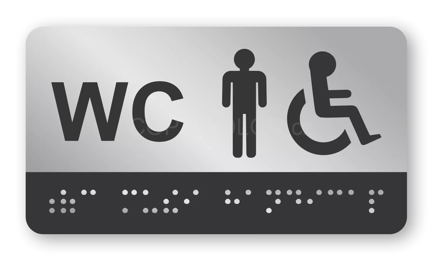 Cedulka na dveře pro nevidomé (Braillovo písmo) - WC muži handicap 
