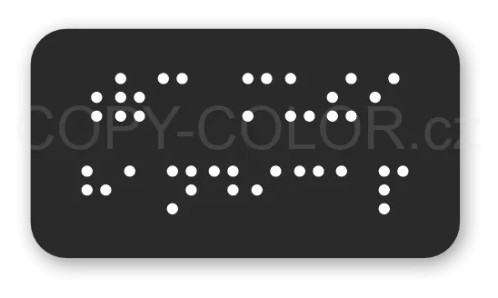 Cedulka na dveře pro nevidomé (Braillovo písmo) - WC muži handicap 60x32 mm
