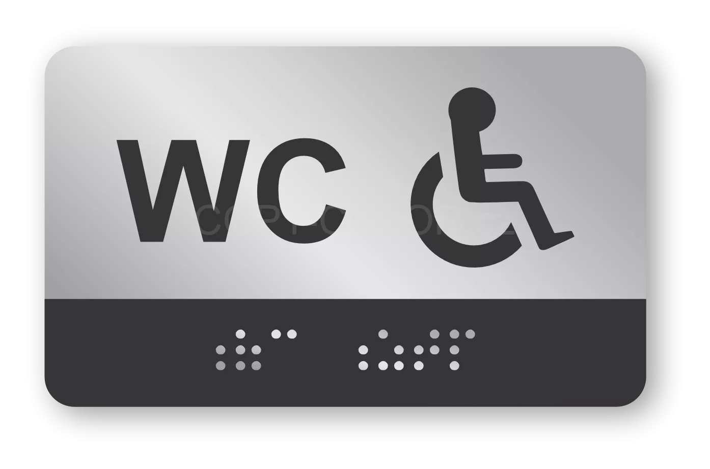 Cedulka na dveře pro nevidomé (Braillovo písmo) - WC ZTP - 100x60 mm