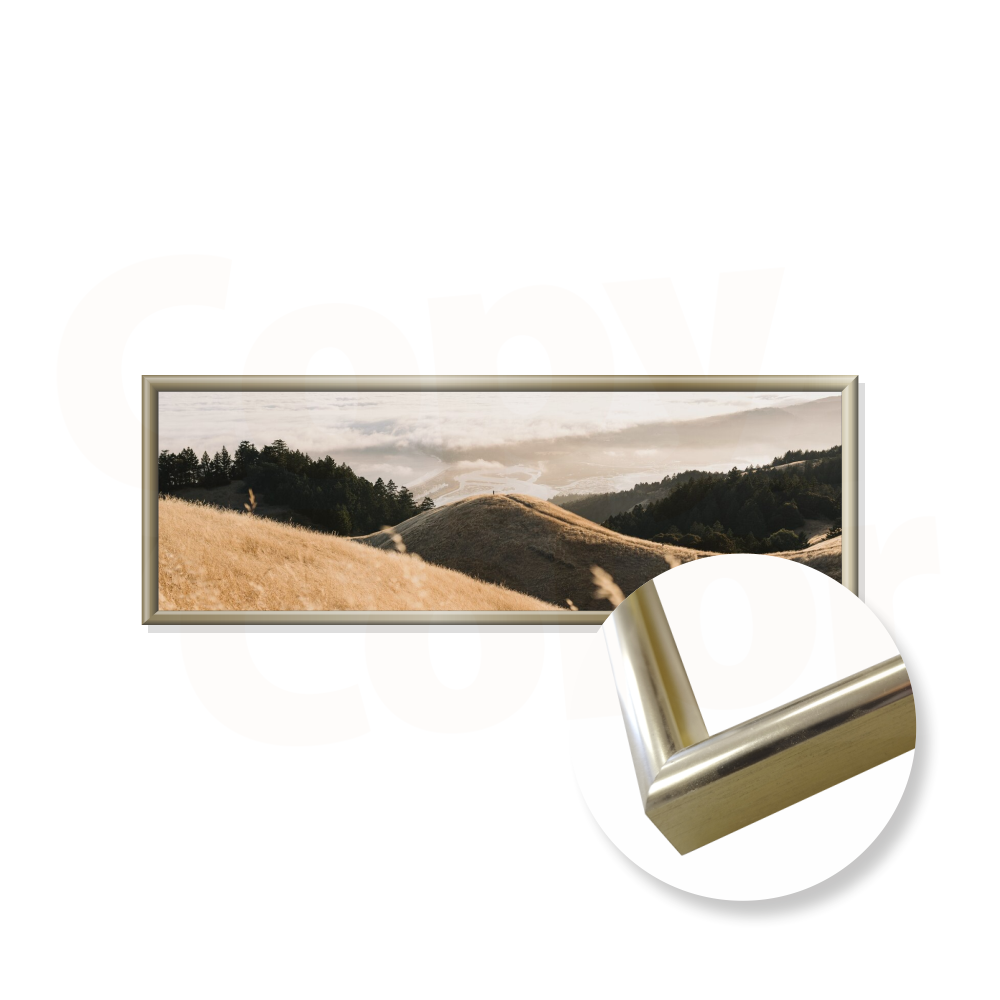 Zarámovaná fotografie s paspartou - 90x30 cm - zlatá lesk