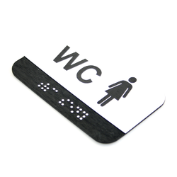 CEDULKA NA DVEŘE PRO NEVIDOMÉ (Braillovo písmo) - WC ženy - 100x60 mm