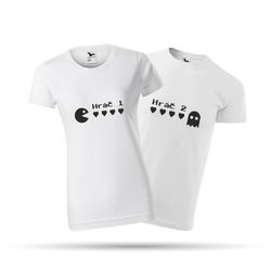 Bílá trička pro páry - Hráč 1 + 2 - kopie
