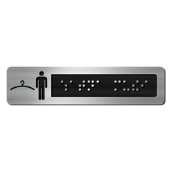 CEDULKA NA DVEŘE PRO NEVIDOMÉ (Braillovo písmo) - Šatna MUŽI - 105x25mm