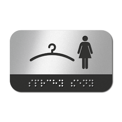 CEDULKA NA DVEŘE PRO NEVIDOMÉ (Braillovo písmo) - ŠATNY ženy - 100x60 mm