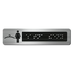 CEDULKA NA DVEŘE PRO NEVIDOMÉ (Braillovo písmo) - Šatna ŽENY - 105x25mm