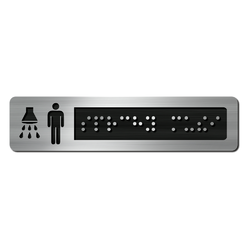 CEDULKA NA DVEŘE PRO NEVIDOMÉ (Braillovo písmo) - Sprchy MUŽI - 105x25mm