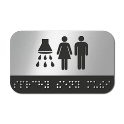 CEDULKA NA DVEŘE PRO NEVIDOMÉ (Braillovo písmo) - SPRCHY muži, ženy - 100x60 mm