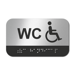 CEDULKA NA DVEŘE PRO NEVIDOMÉ (Braillovo písmo) - WC handicap - 100x60 mm