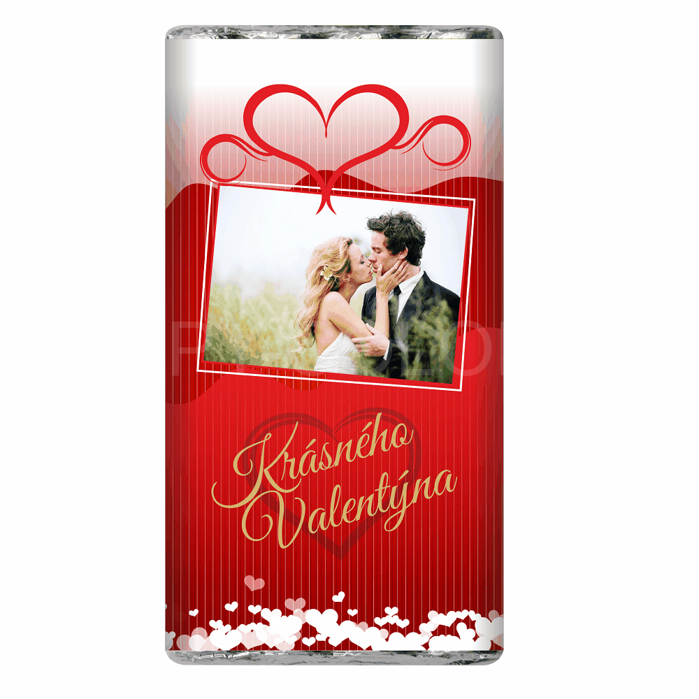 Hořká čokoláda s motivem VALENTÝN • COPY-COLOR.cz